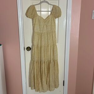 BillaBong Yellow Floral Maxi Dress Size Medium